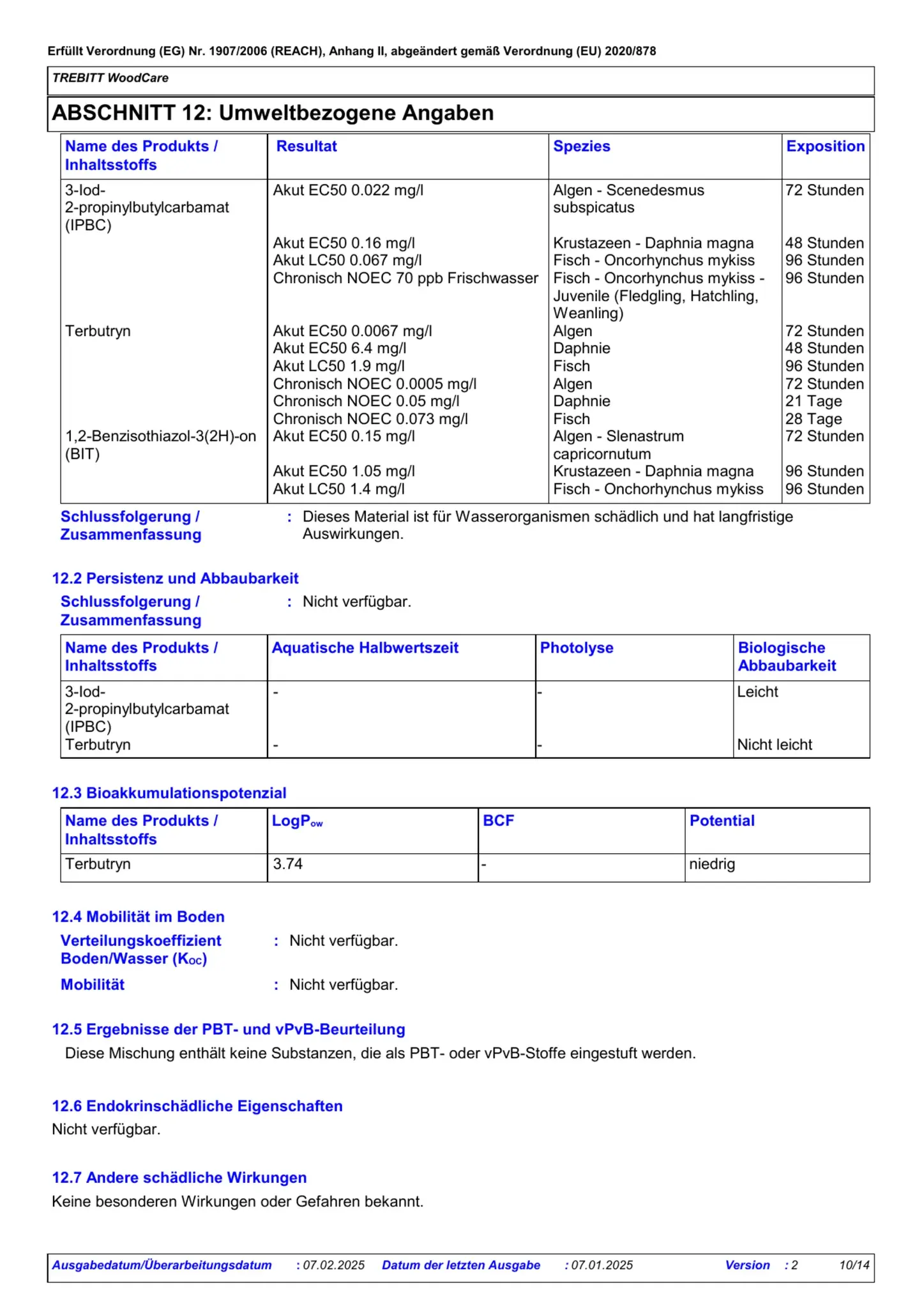 Sicherheitsdatenblatt Jotun Trebitt Woodcare Seite 10