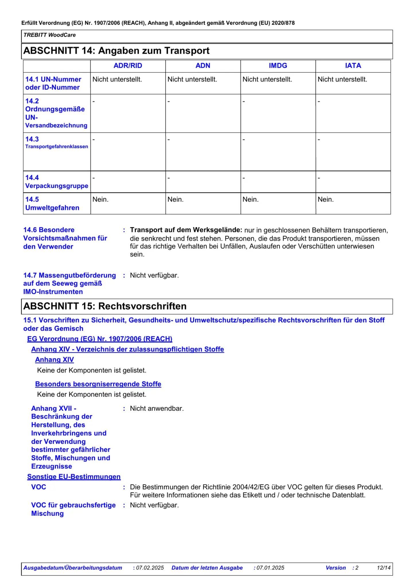 Sicherheitsdatenblatt Jotun Trebitt Woodcare Seite 12