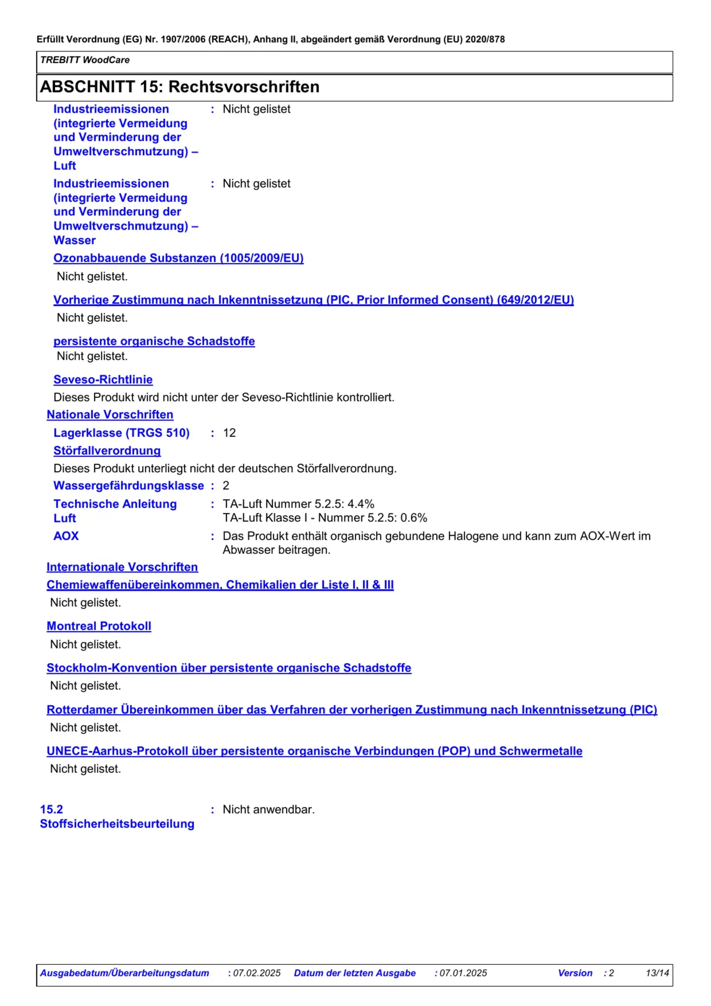 Sicherheitsdatenblatt Jotun Trebitt Woodcare Seite 13