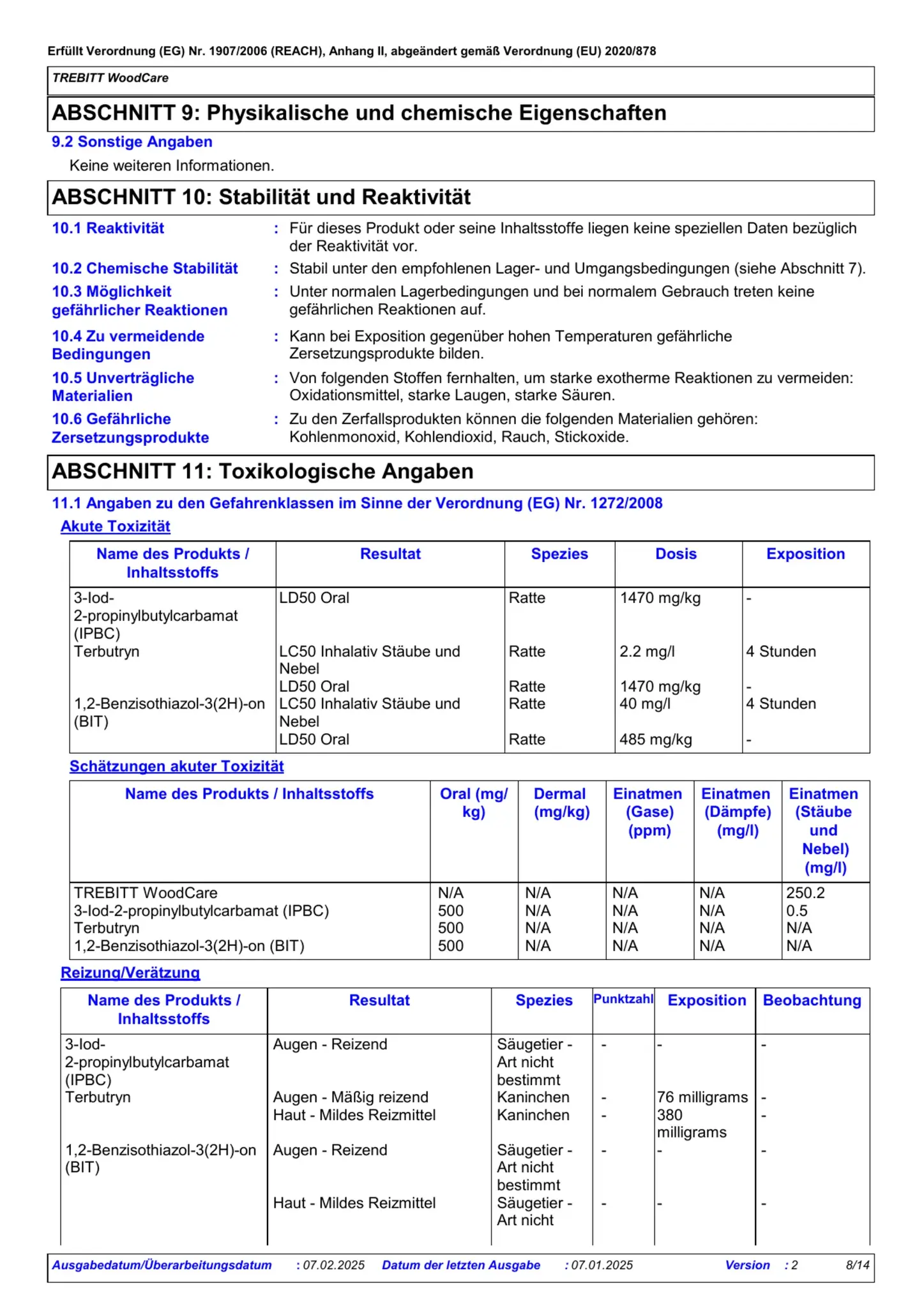 Sicherheitsdatenblatt Jotun Trebitt Woodcare Seite 8