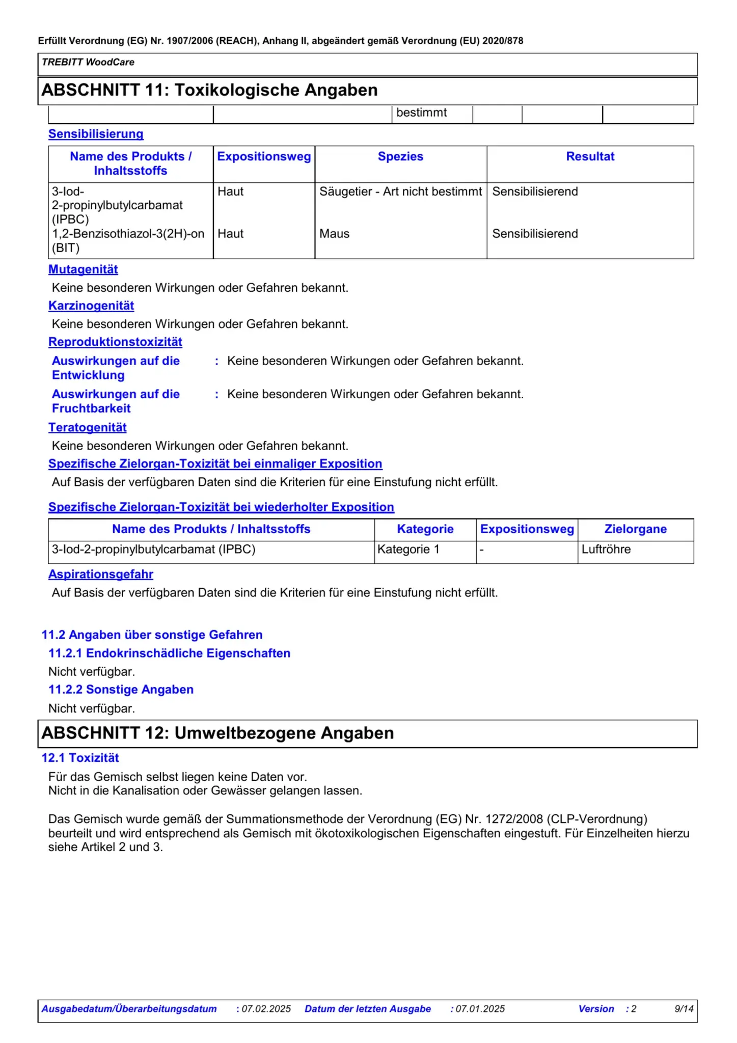 Sicherheitsdatenblatt Jotun Trebitt Woodcare Seite 9