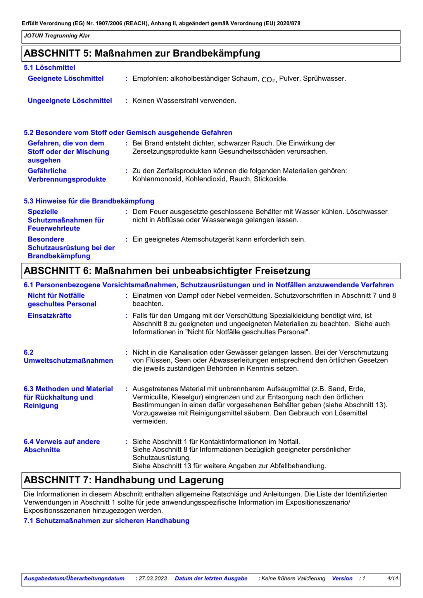 Sicherheitsdatenblatt Jotun Tregrunning Klar Seite 4