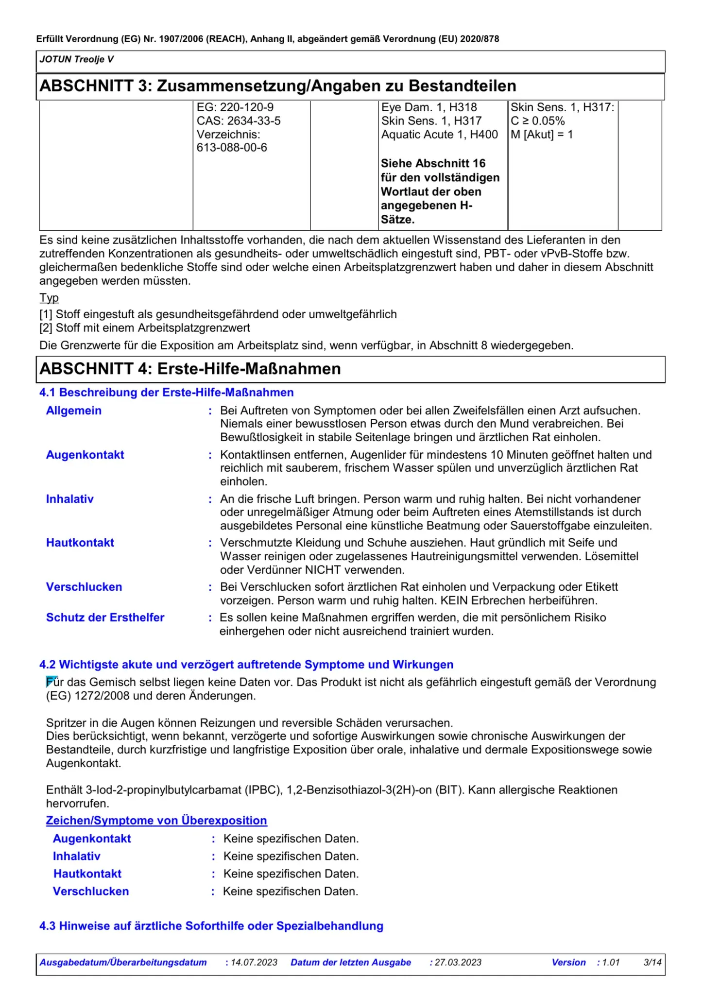 Sicherheitsdatenblatt Jotun Treolje V Seite 3