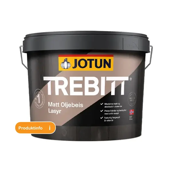 Jotun Trebitt Matt Oljebeis Gebinde, matte halbtransparente Holzlasur auf Wasserbasis
