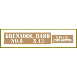 Hand grenade box stencil small set