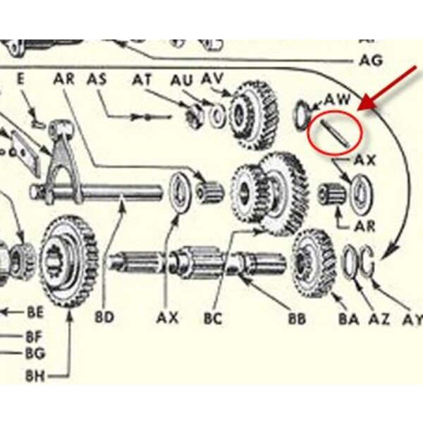 Willys MB Plunger Gearshift Interlock T84