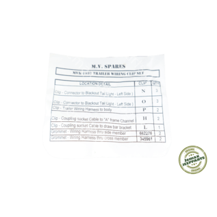MV Spares Trailer Wiring Clip Set