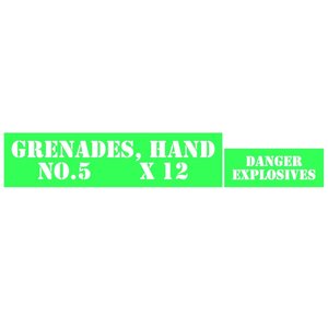Hand grenade box stencil small set