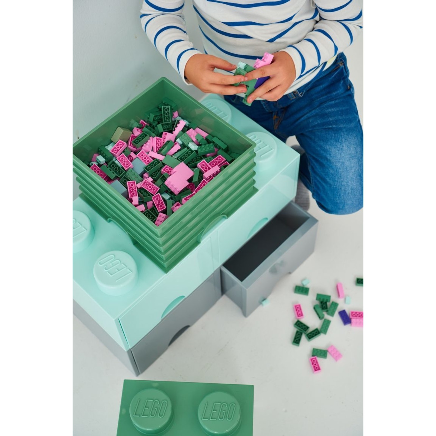 Opbergbox LEGO brick 2x2 blauw RATO Education