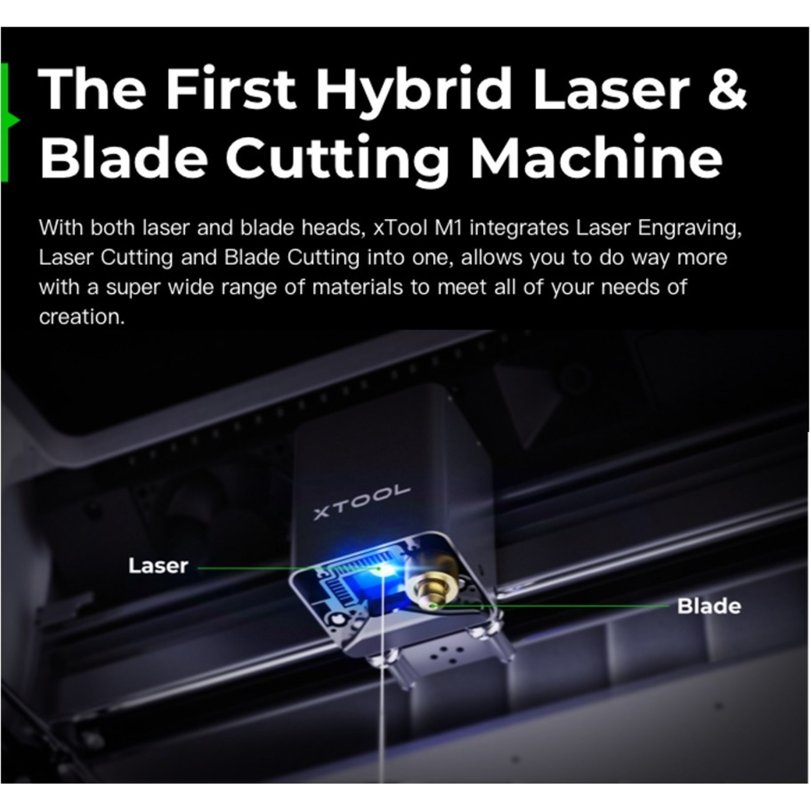 makeblock xTool M1 10W Lasercutter & blade cutter