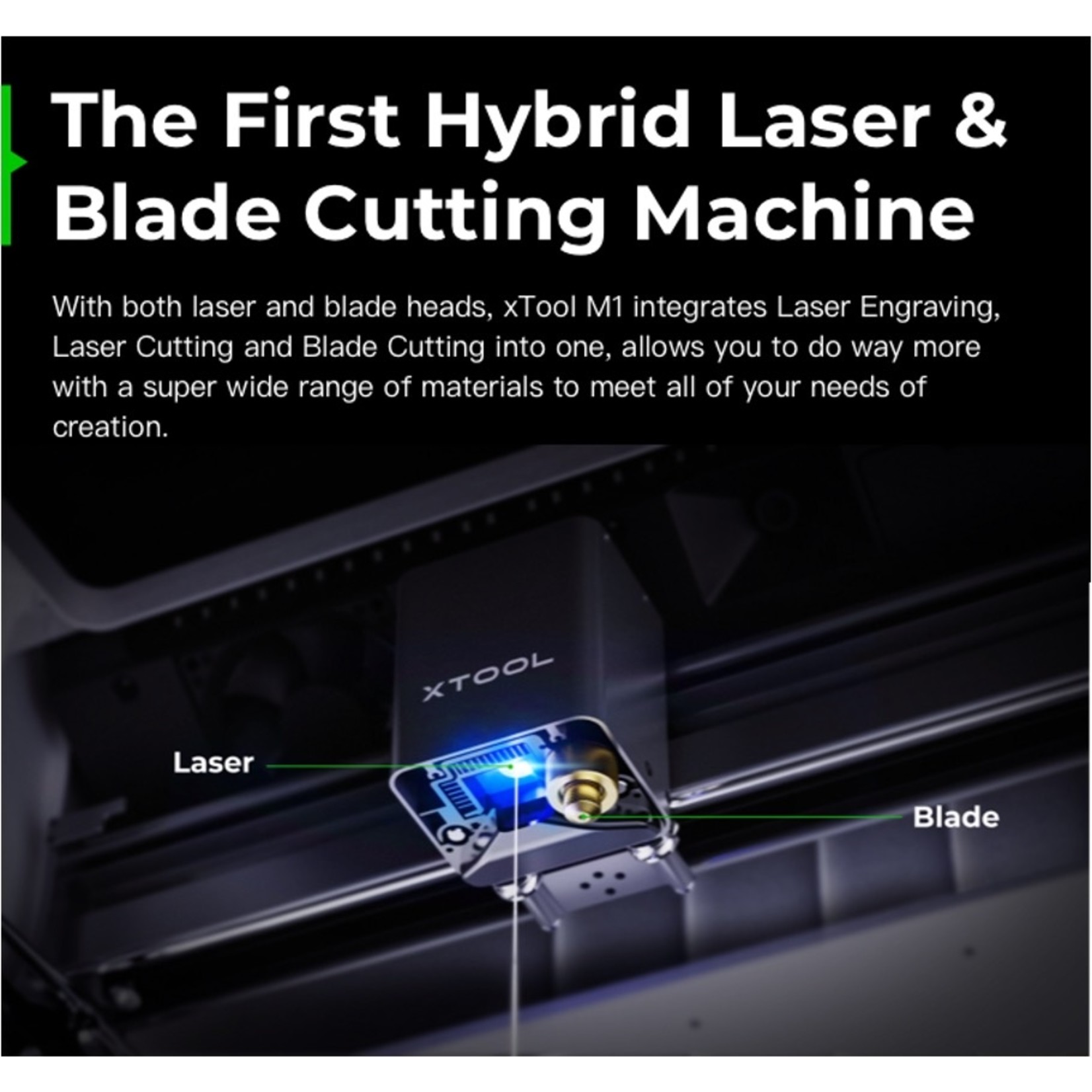 makeblock xTool M1 10W Lasercutter with air filter & blade cutter