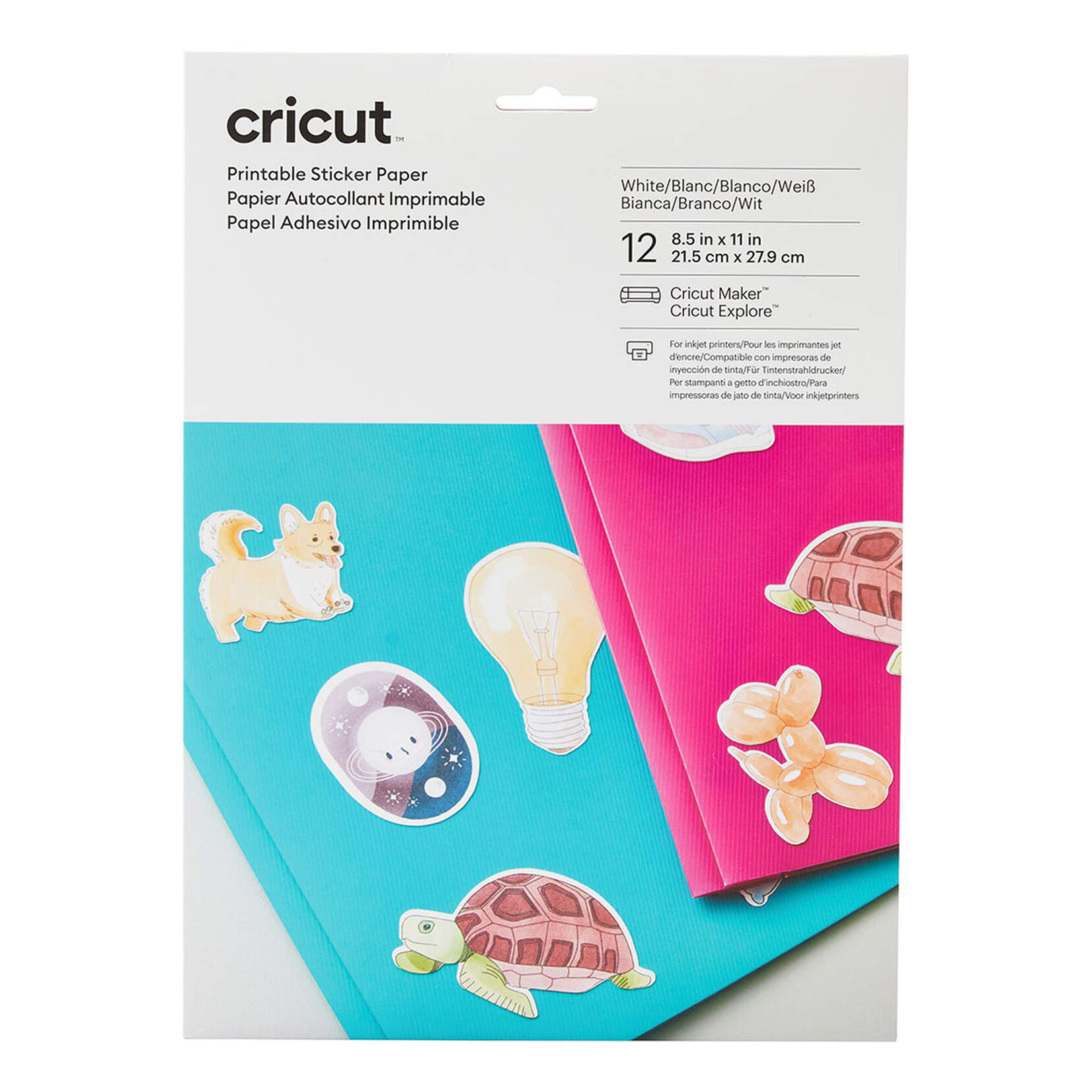 Cricut Printable Sticker Paper 21,5 cm x 28 cm - 12 sheets