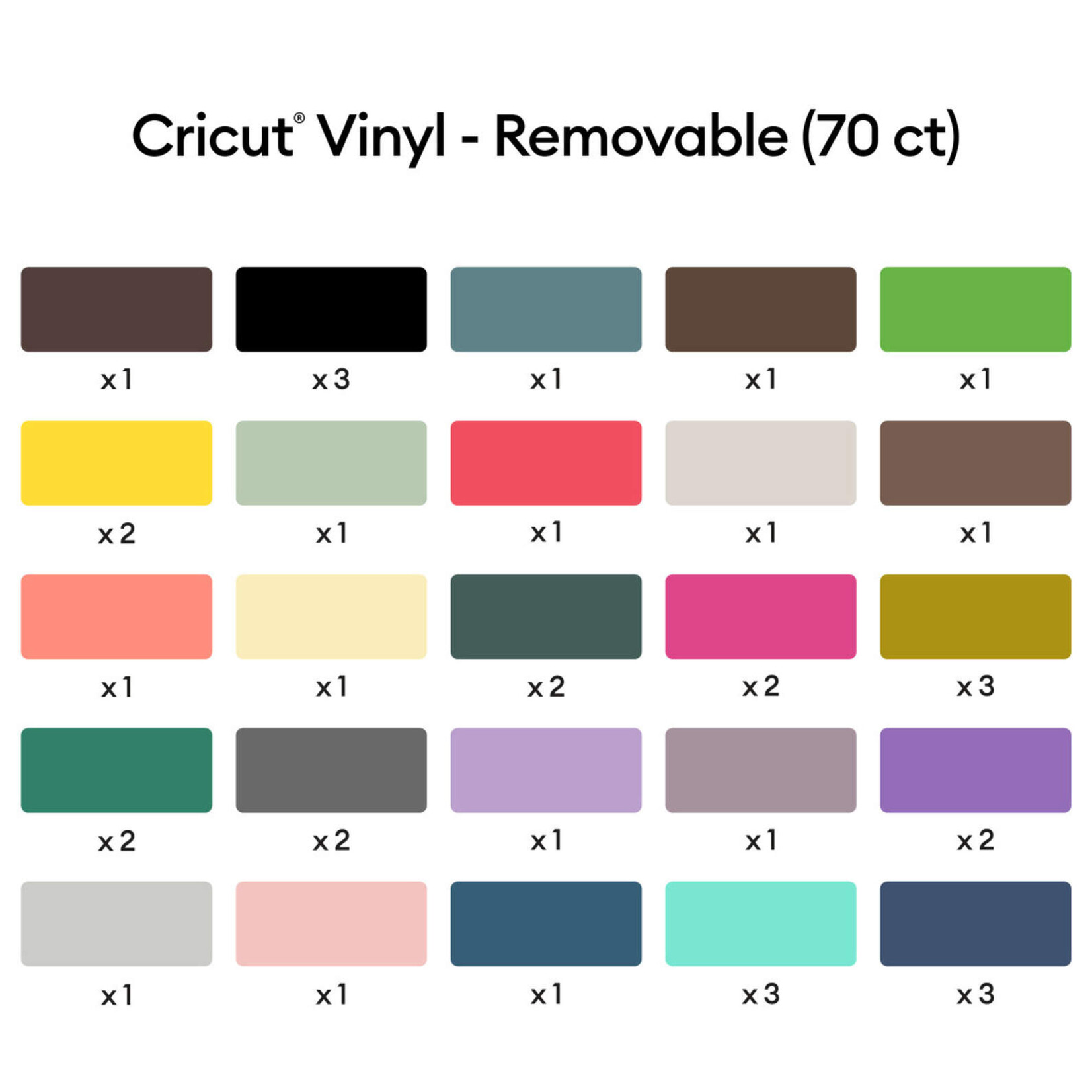 Cricut Vinyl, Ultimate Sampler - Removable (70 ct)