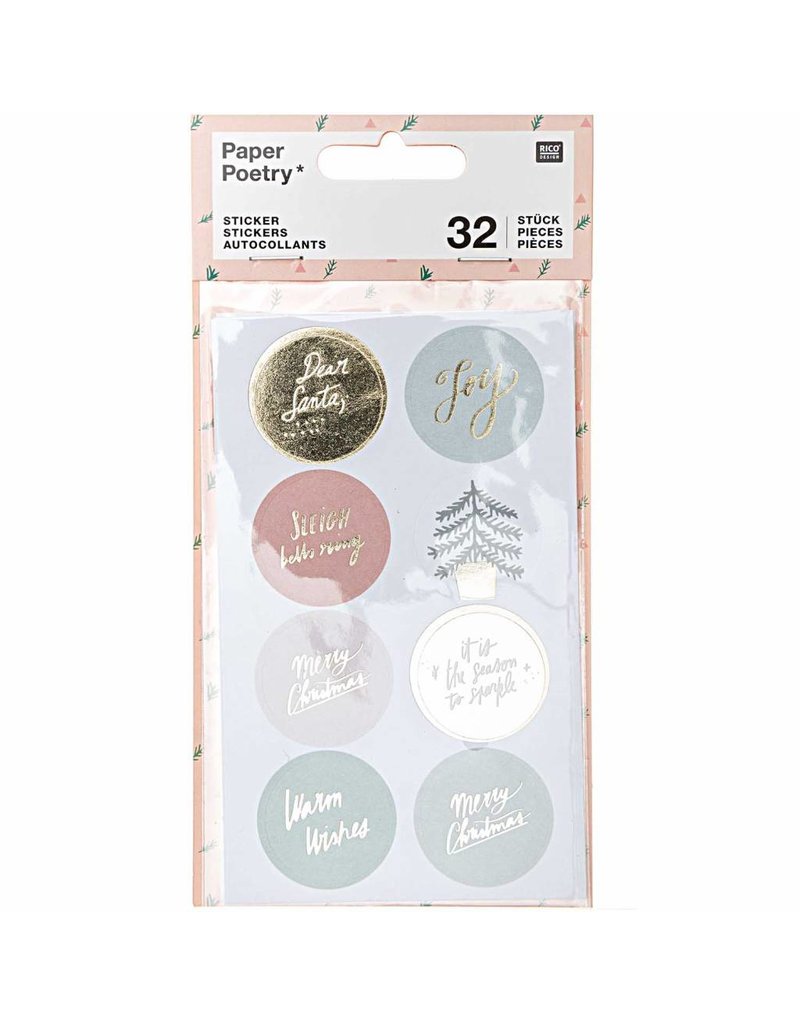 80x paper poetry sticker jolly christmas herz buffet poetry paper