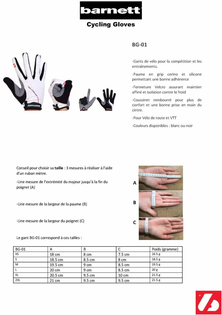 BG-01 Gants de vélo, isolants légers et performants, noir