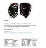 GL-201 gant de baseball cuir de catch pour adulte 34", noir