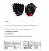 JL-102 gant de baseball initiation PU infield 9,5",  noir