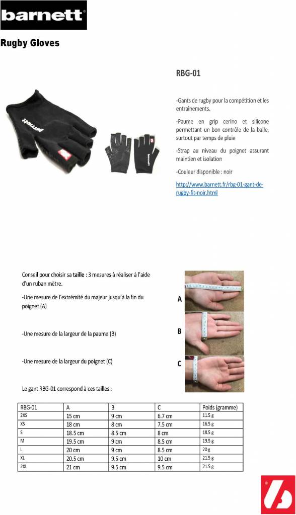 RBG-01 gant de football américain, noir