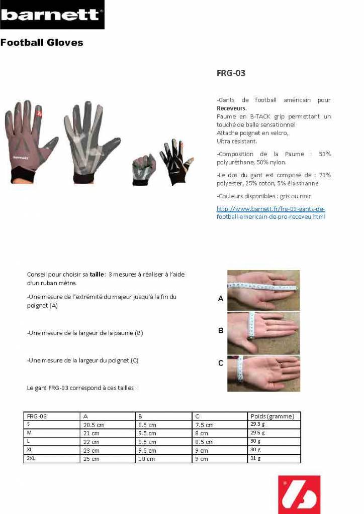 FRG-03 gants de football américain de pro receveur, RE,DB,RB Gris