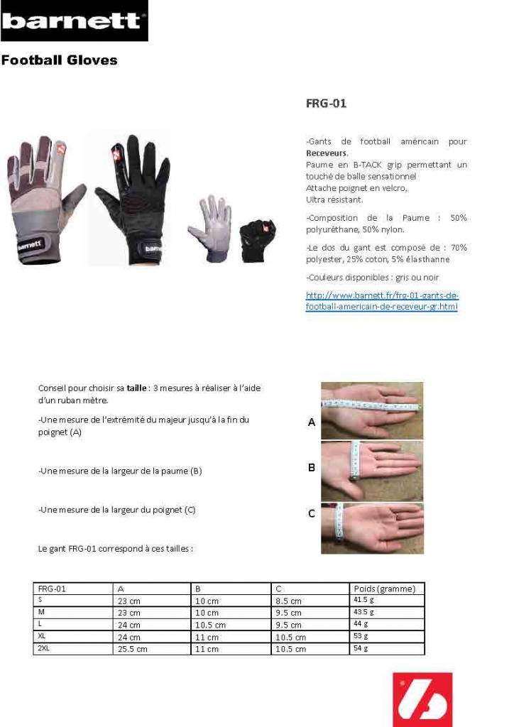 FRG-01 gants de football américain de receveur, Gris, RE,DB,RB