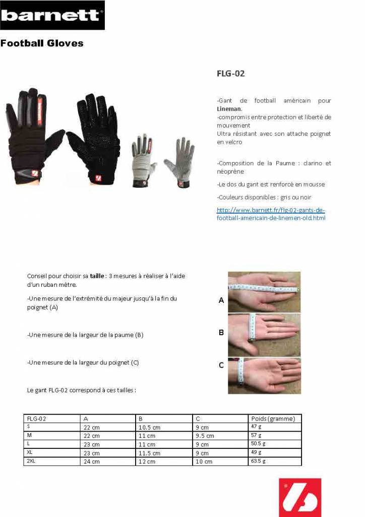 FLG-02 gants de football américain de linemen, OL,DL, Noir