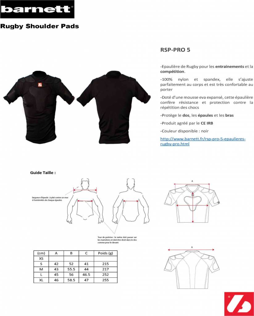 RSP-PRO 5 maillot rugby pro