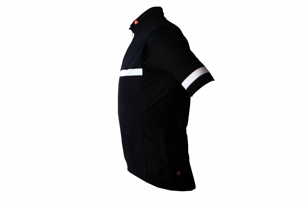 Textile Vélo - Gilet coupe-vent sans manches noir et blanc