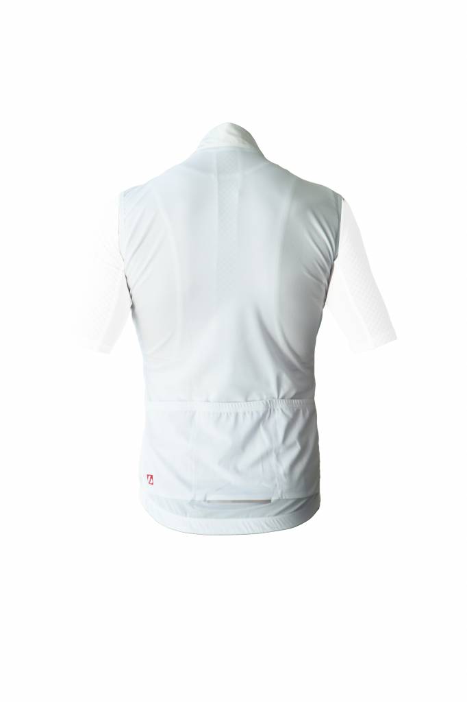 Textile Vélo - Gilet coupe-vent sans manches blanc