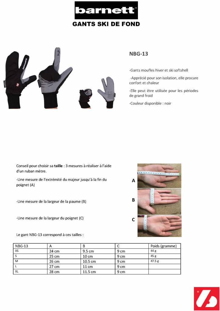 NBG-13 gant moufle hiver et ski  -5° a -10° - rose