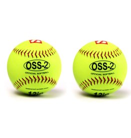 OSS-2 balle de softball initiation 12'', jaune, 2 pièces