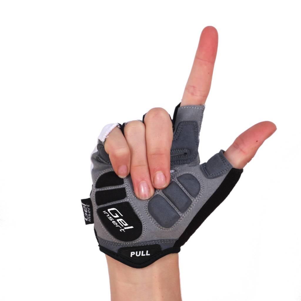 gants de vélo BG-04 courts compétition, blanc