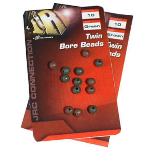 JRC twin bore beads green | 10 st
