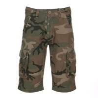 Kosumo infantry stone washed camouflage green | shorts