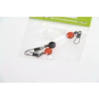 JTB feeder beads orange/black round | 3 pcs