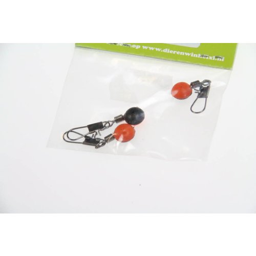 JTB feeder beads orange/black round | 3 pcs