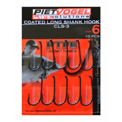 Piet Vogel coated long shank hook cls-3 | 10 pcs | carp hooks