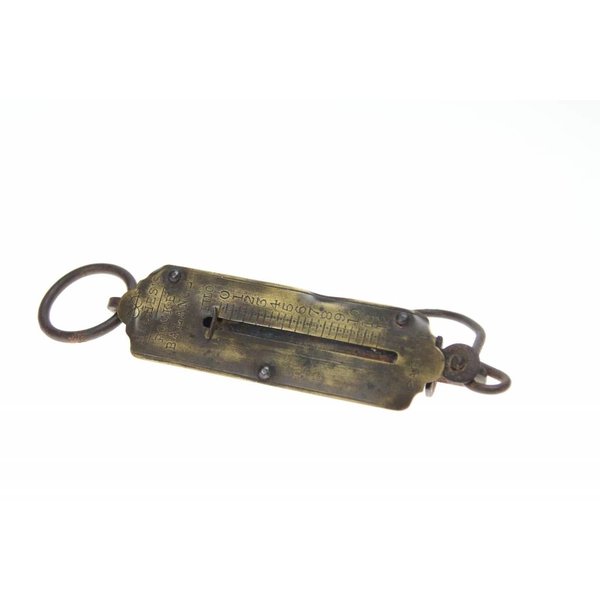 Hughes's brass pocket balance  vintage weighing scale - CV Fishing