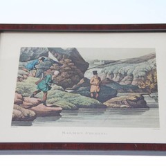 Clark sculpt "salmon fishing" litograaf | 19,5x25,5cm