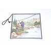 Currier & Ives salmon fishing glas in lood print | 16x16cm