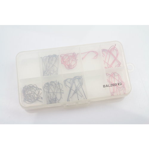 Balzer tacklebox gevuld met bindhaken | 70 st