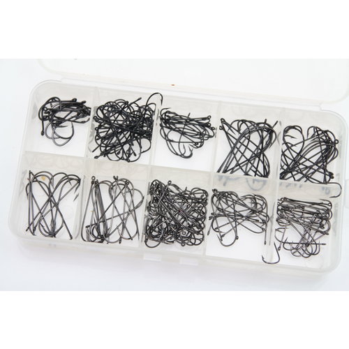 Tacklebox filled with tying hooks | 110 pcs