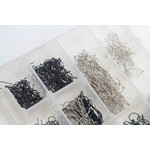 Fox tacklebox filled with fly tying hooks | 220 pcs