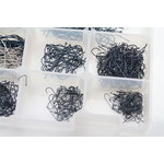 Fox tacklebox filled with fly tying hooks | 220 pcs