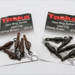 Taska flexi ring swivel lead clip weedy green | 10 pcs