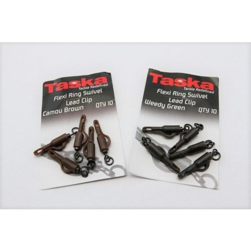 Taska flexi ring swivel lead clip weedy green | 10 pcs