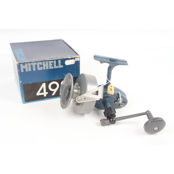 Mitchell 498 surf sea spinning reel, old shop stock, mint in box