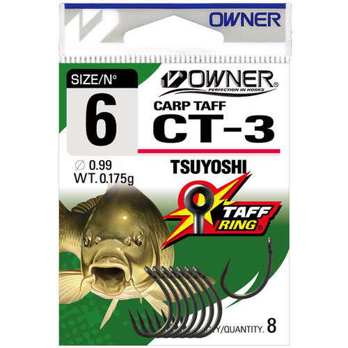 Owner carp taff ct-3 tsuyoshi | 10 pcs | carp hooks