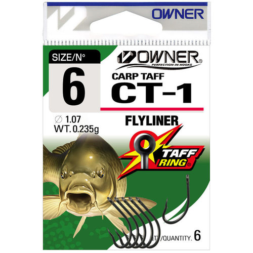 Owner carp taff ct-1 flyliner | 10 pcs | carp hooks