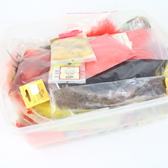Box filled with fly fish material