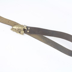 Solid brass belt buckle met riem